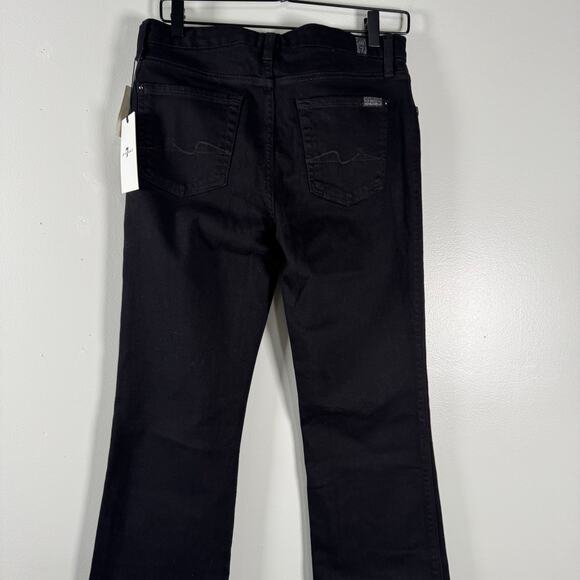 NWT 7 For All Mankind Women's Black Stretch Mid Rise Tall Bootcut Jeans Size 30 - Picture 5 of 10